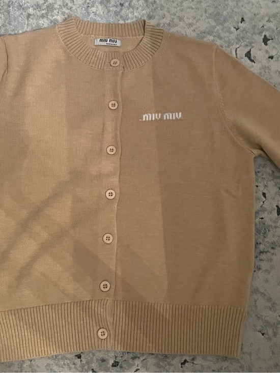 Mi Sweaters - Mi Miu Men’s Beige Button Front Cardigan
